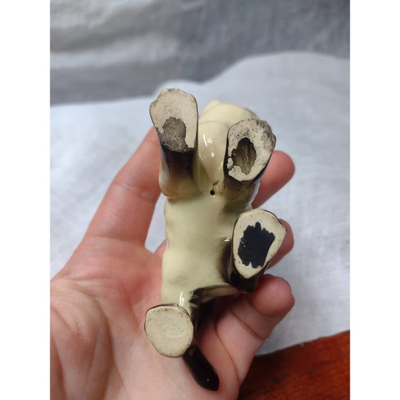 Vintage Siamese Cat Kitten Figurine Blue Rhinestone Eyes Ceramic Standing - Picture 3 of 7